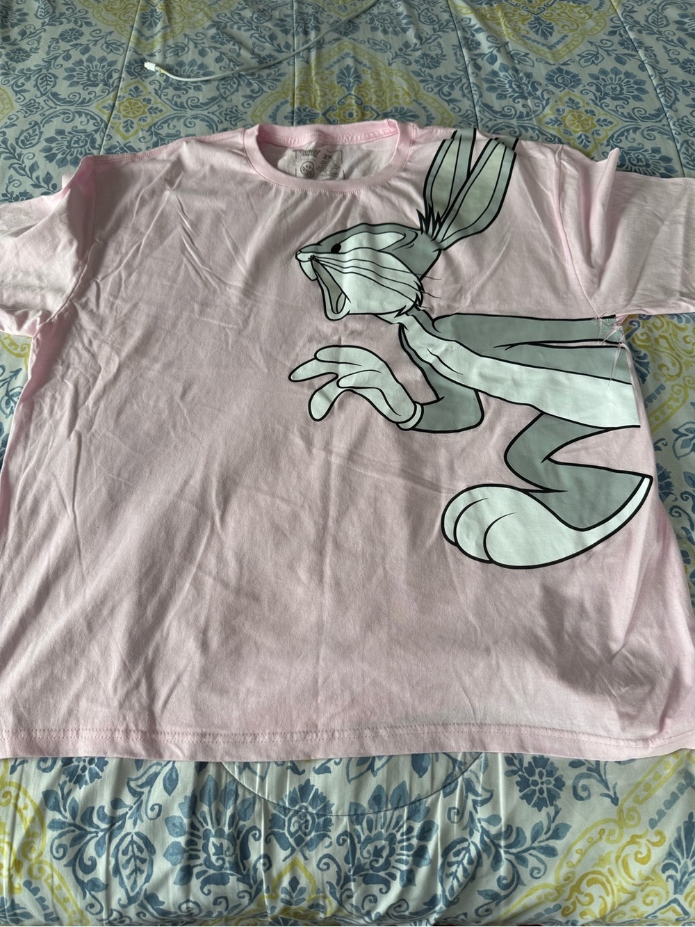 Warner Bros. Light Pink Bugs Bunny Oversized Graphic Tee